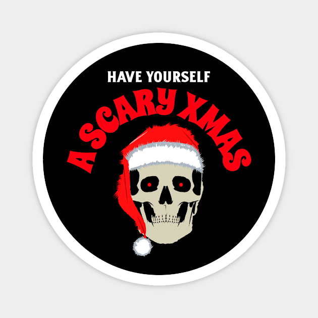 Scary Xmas Spooky Christmas Skull Magnet by Tip Top Tee's